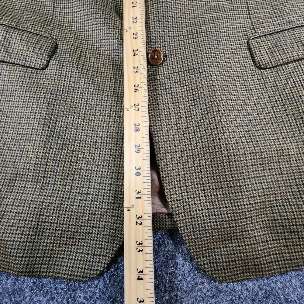 Brooks‎ Brothers 346 Blazer Men 46L Brown Black Houndstooth 100% Wool Sport Coat